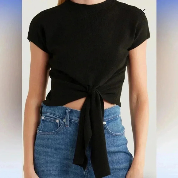 Industry Republic Tops - Industry Republic Black Tie Front Top Size Medium New Crop short Sleeves Sexy